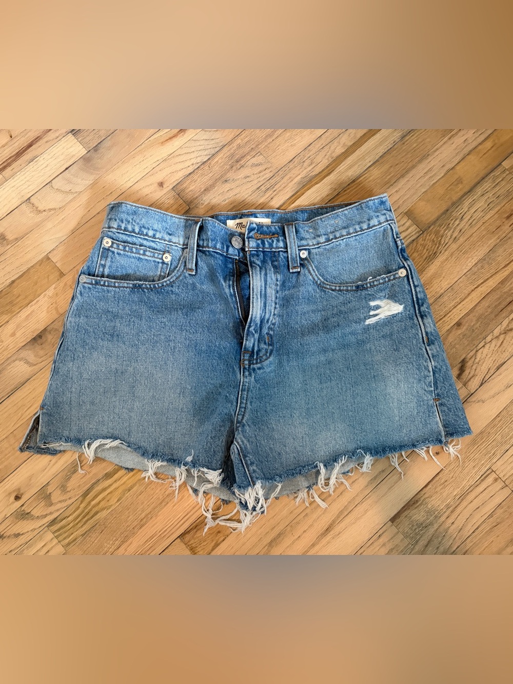 Madewell Relaxed Denim Frayed Hem Shorts